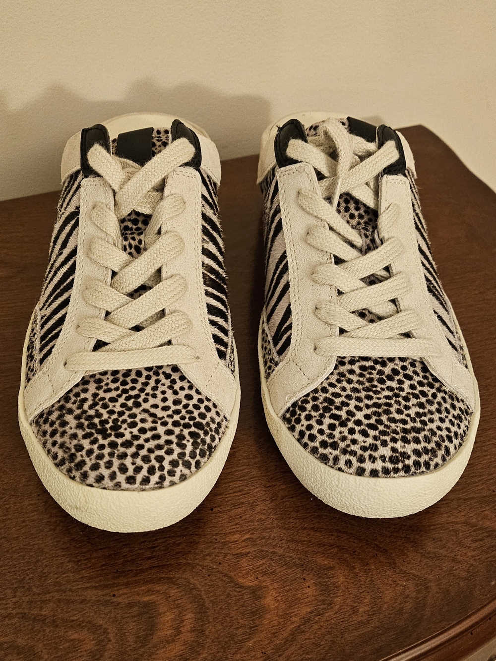 Zarq Animal Print Slip-on Sneakers in Black and Cream